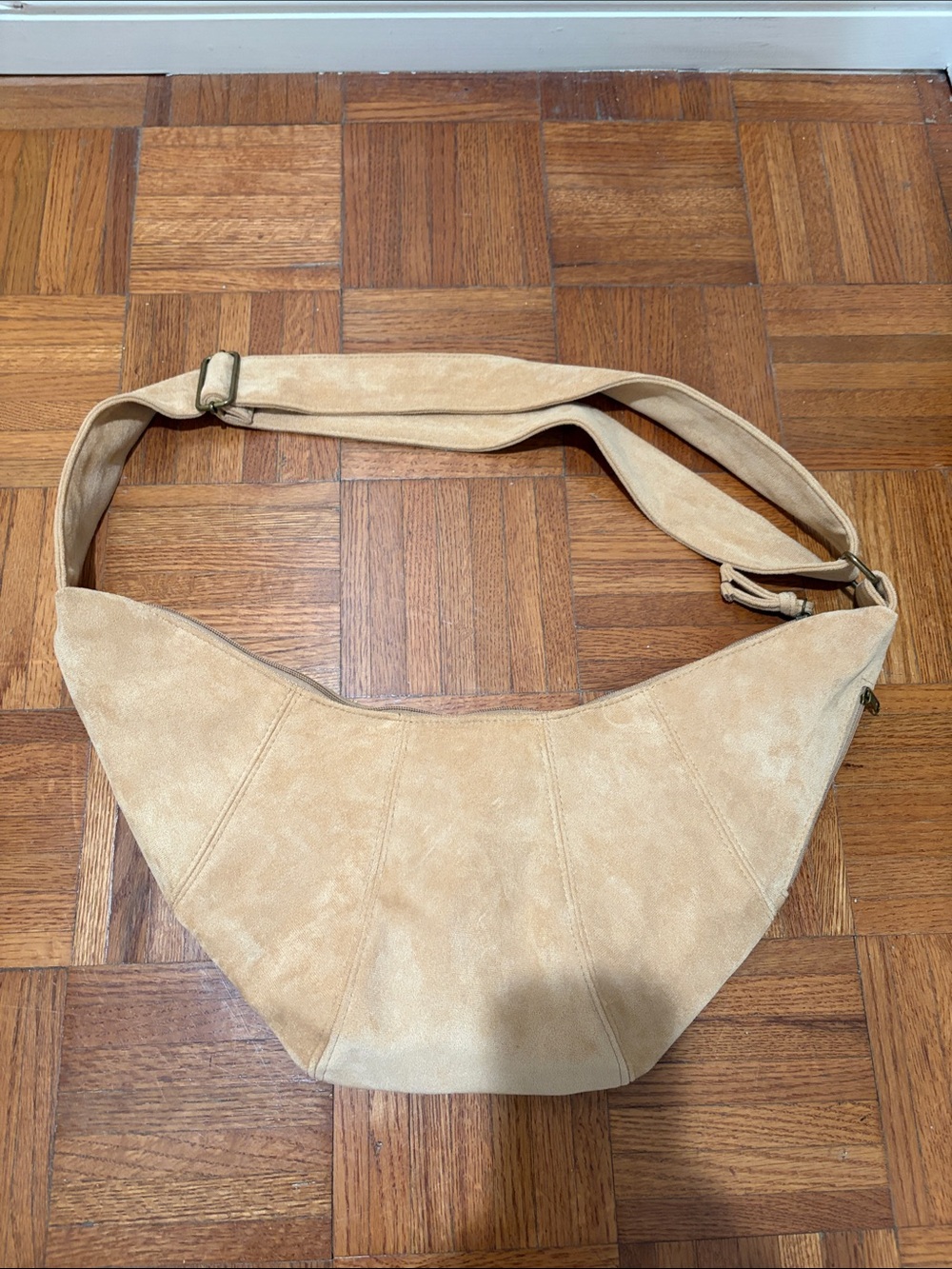 American Eagle Outfitters Suede Crescent Crossbody in Tan